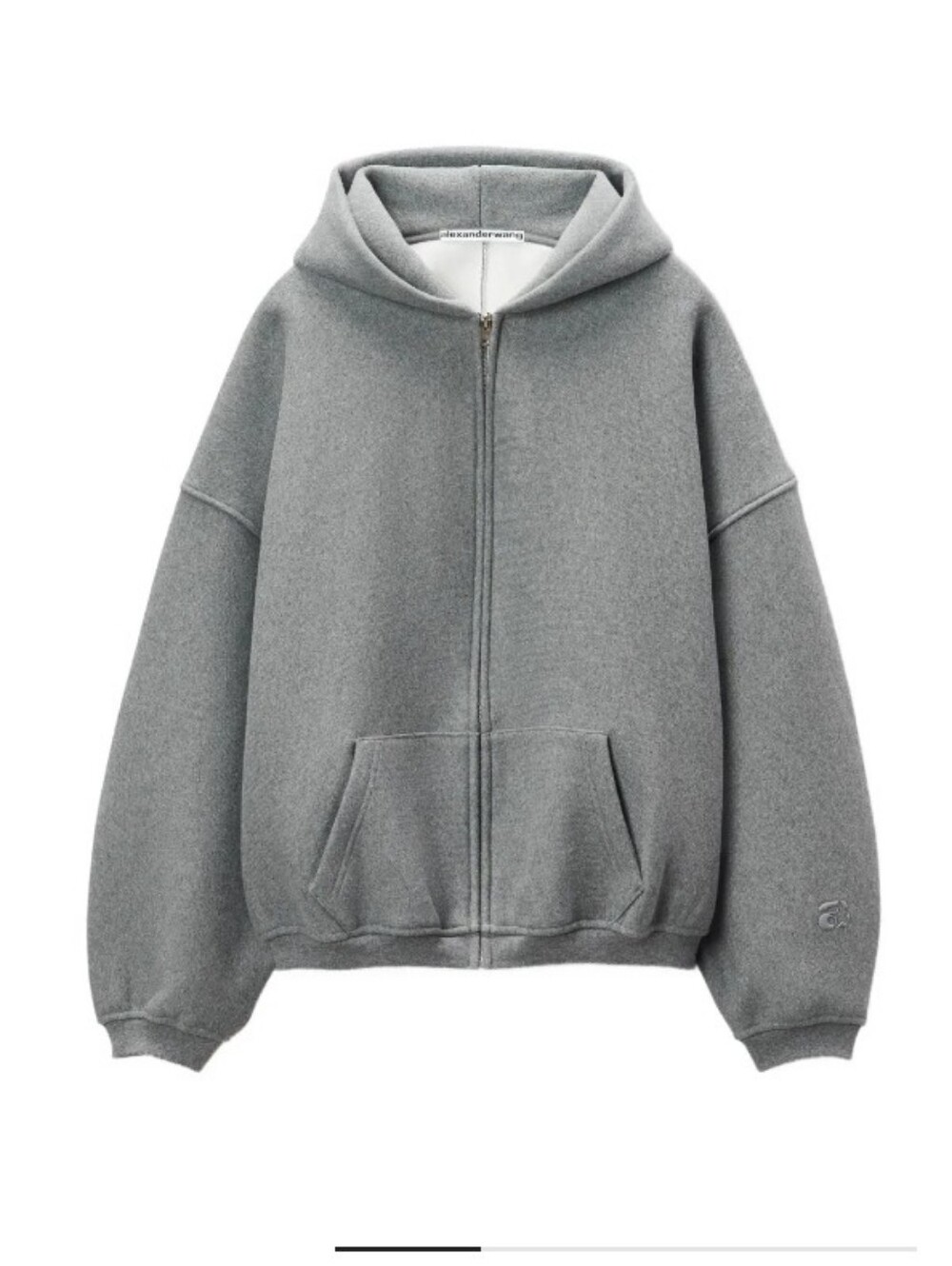 Alexander Wang Sweatshirt Unisex Puff Dense Glitter Runway Gray Full Zip $825